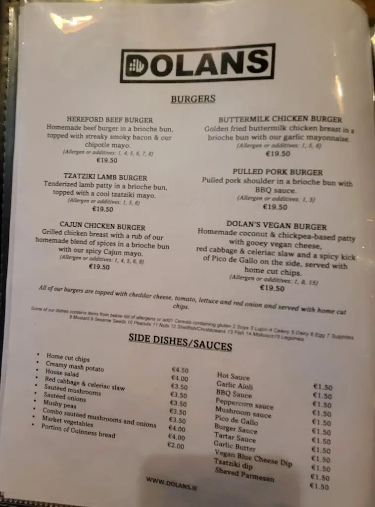 Menu_Dolan's Pub and Restaurant_Moyross_image_4