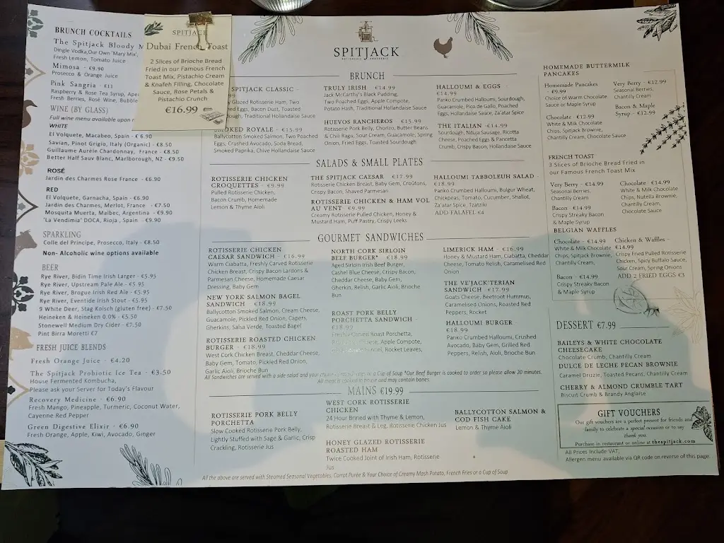 Menu_The SpitJack Limerick_Limerick_image_2