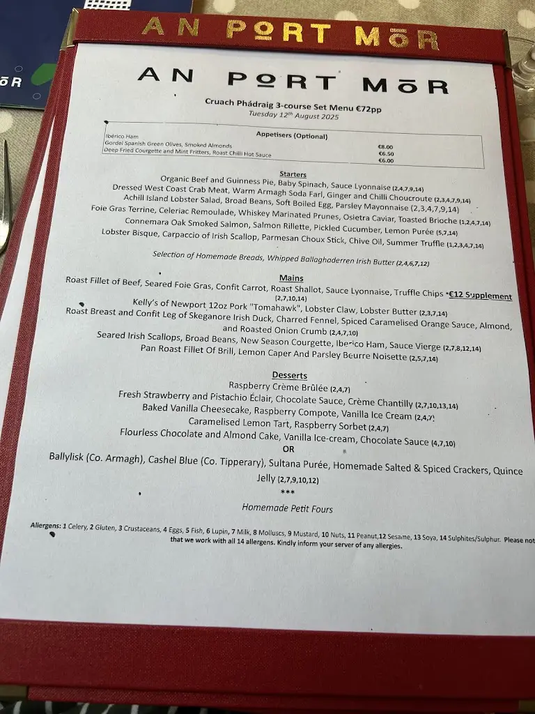 Menu_An Port Mór Restaurant_Mayo County_image_2