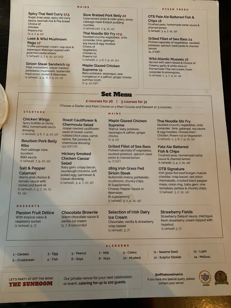 Menu_Off The Bone Gastropub_Limerick_image_3