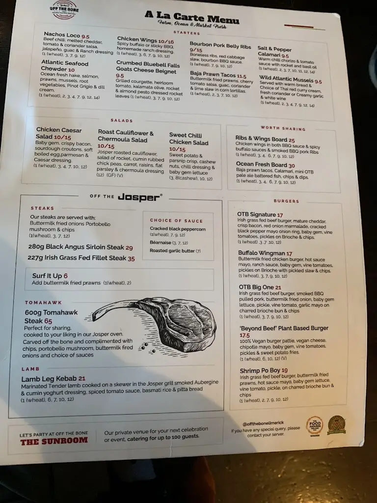 Menu_Off The Bone Gastropub_Limerick_image_4