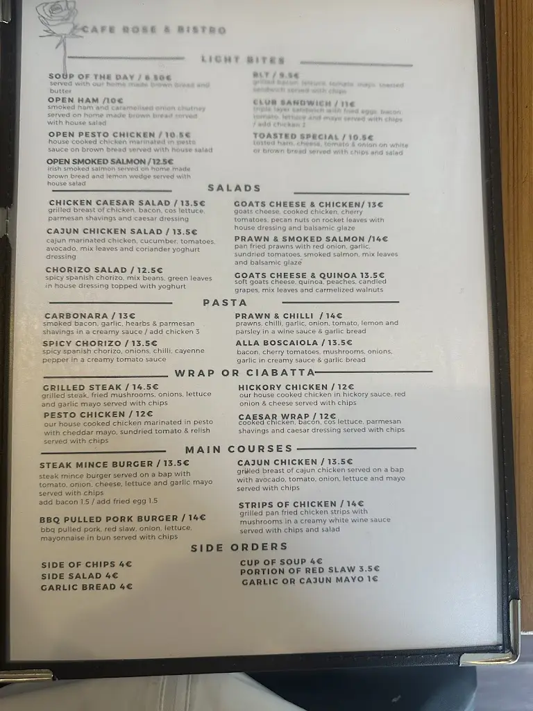 Menu_Café Rosé_Limerick_immagine_1