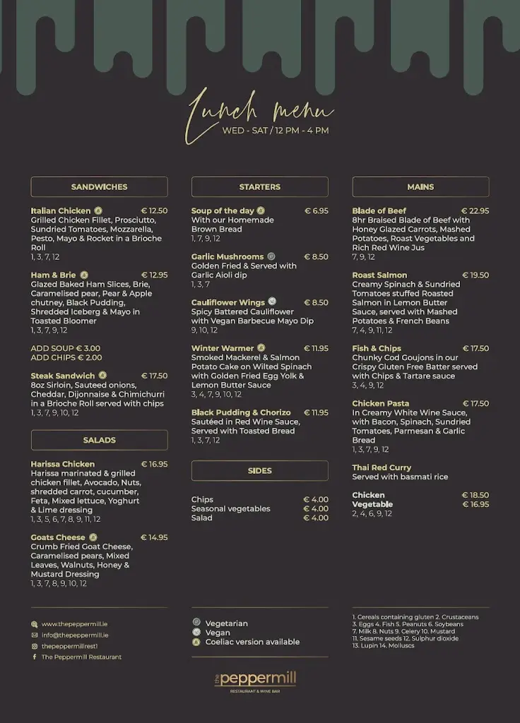 Menu_The Peppermill_Nenagh_image_1