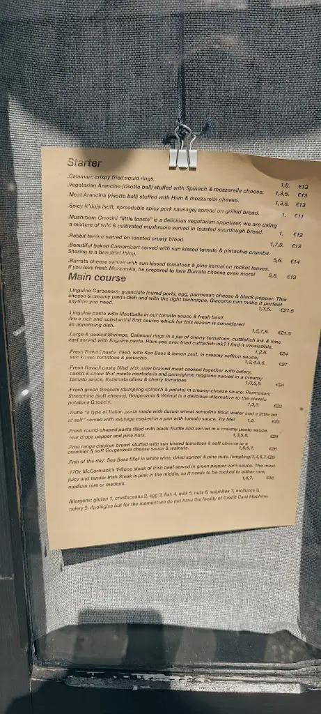 Menu_La Bella Vita_Mayo County_image_3