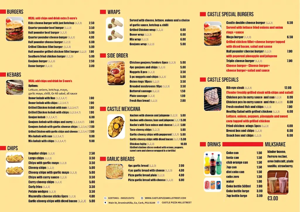 Menu_Castle Pizza Millstreet_Millstreet_imagen_2