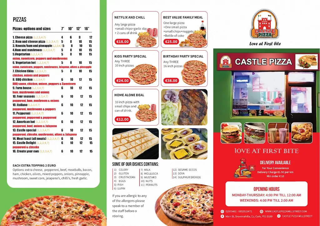 Menu_Castle Pizza Millstreet_Millstreet_imagen_3