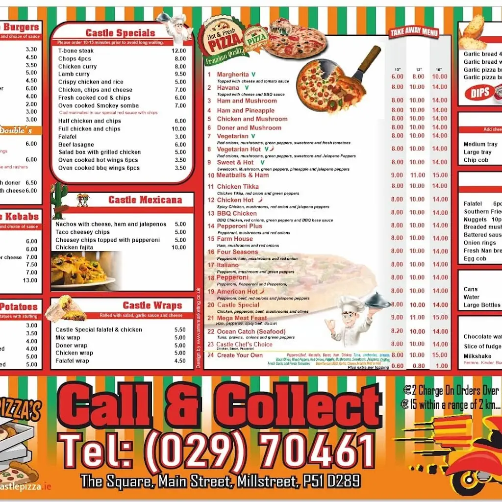 Menu_Castle Pizza Millstreet_Millstreet_imagen_4