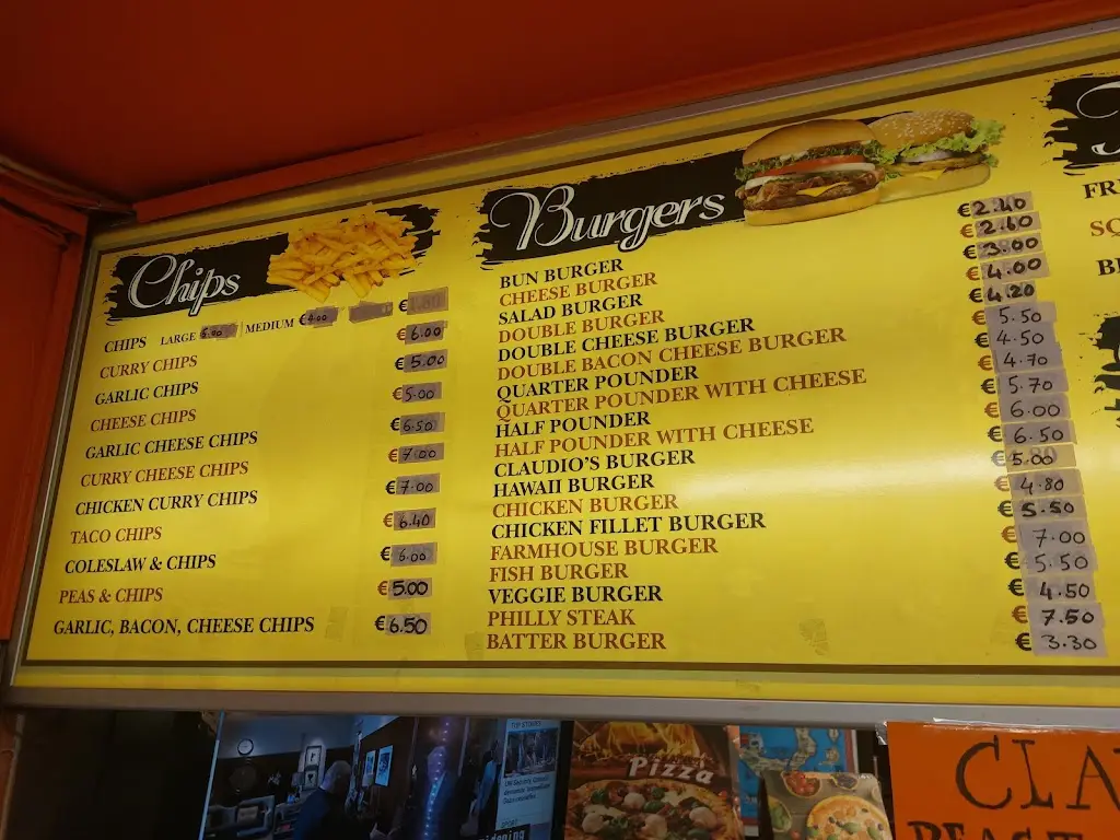 Menü_Claudios Takeaway and Pizzeria_Millstreet_Bild_2