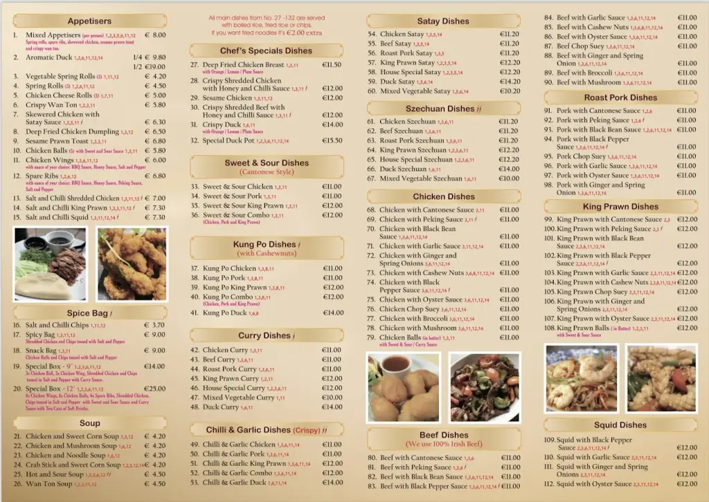 Menu_The Golden Wok_Millstreet_imagen_1