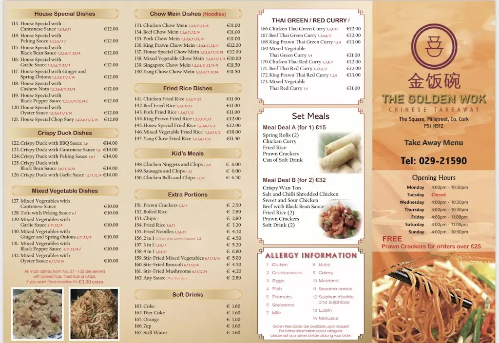 Menu_The Golden Wok_Millstreet_imagen_2