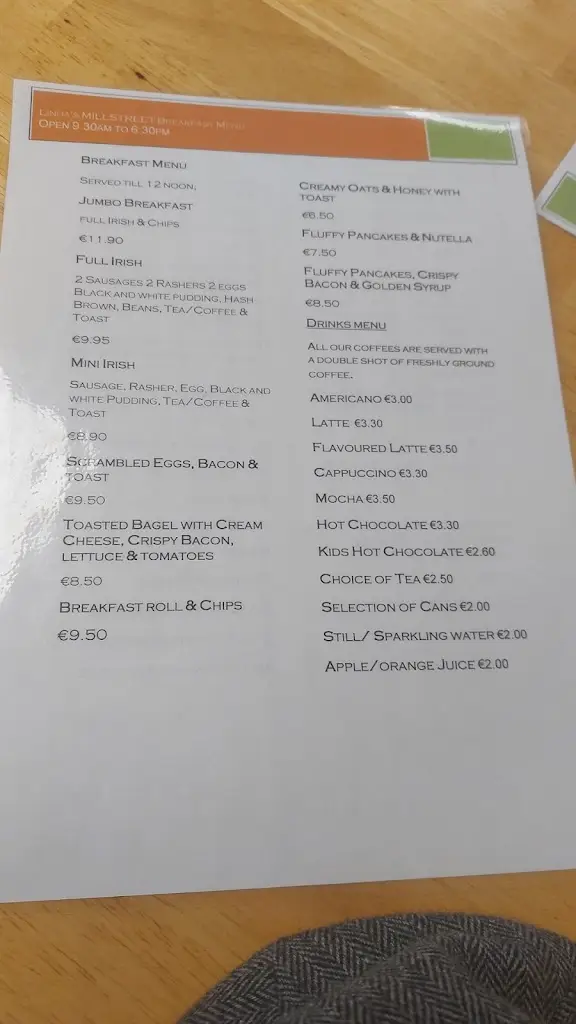 Menü_Linda's Millstreet_Millstreet_Bild_1