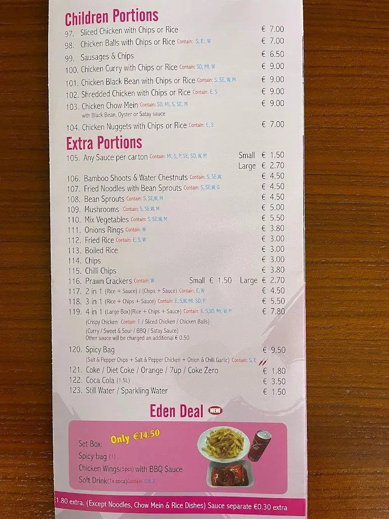 Menu_New Eden Chinese Restaurant_Kanturk_image_4