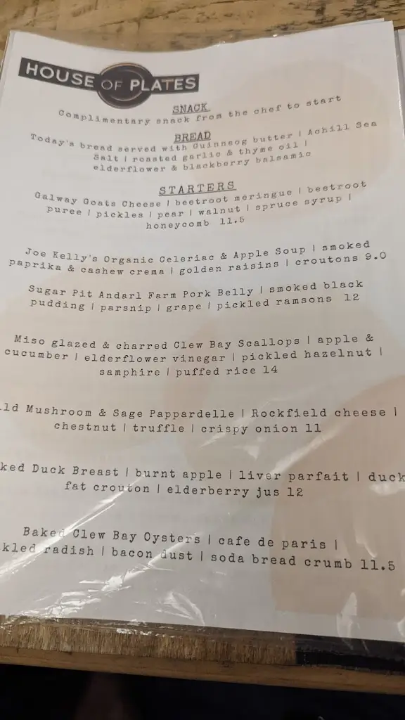 Menu_House of Plates_Mayo County_image_3