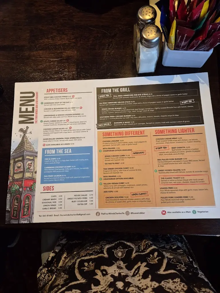 Menu_The Four Winds Bar and Restaurant_Ráth Luirc_imagen_3