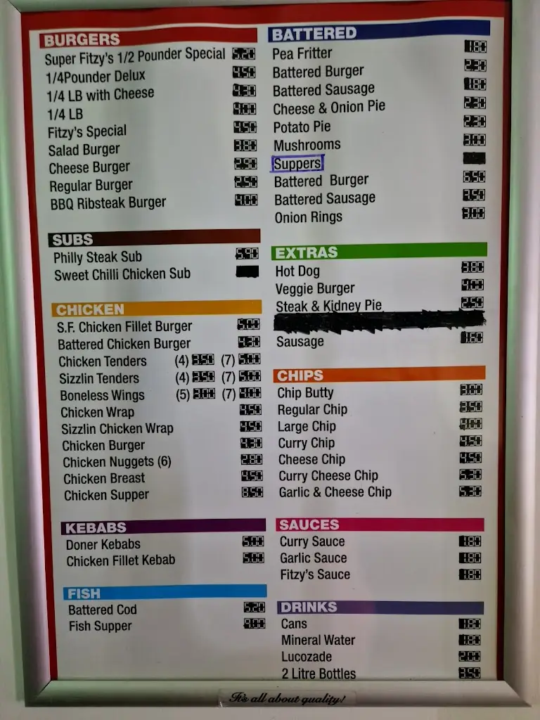 Menu_Fitzy's Fast Food_Rathcormac_immagine_1