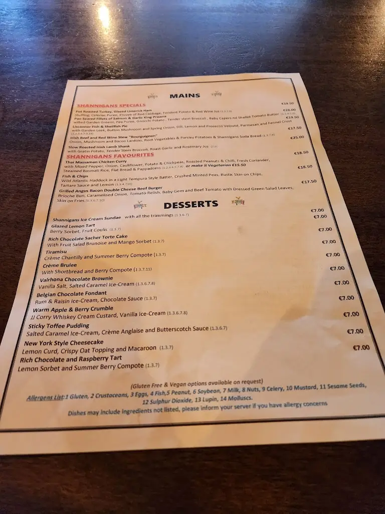 Menu_Shannigans Gastro Pub_Newmarket on Fergus_image_3