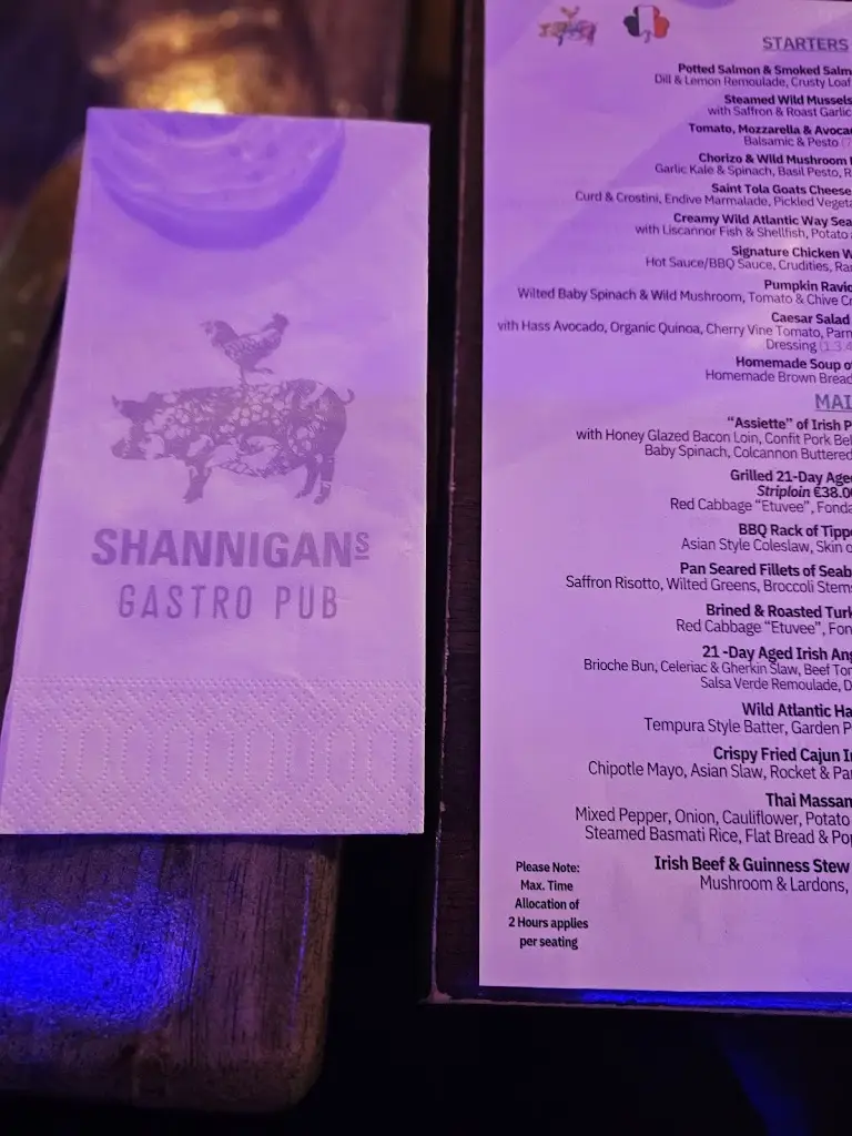 Menu_Shannigans Gastro Pub_Newmarket on Fergus_image_4