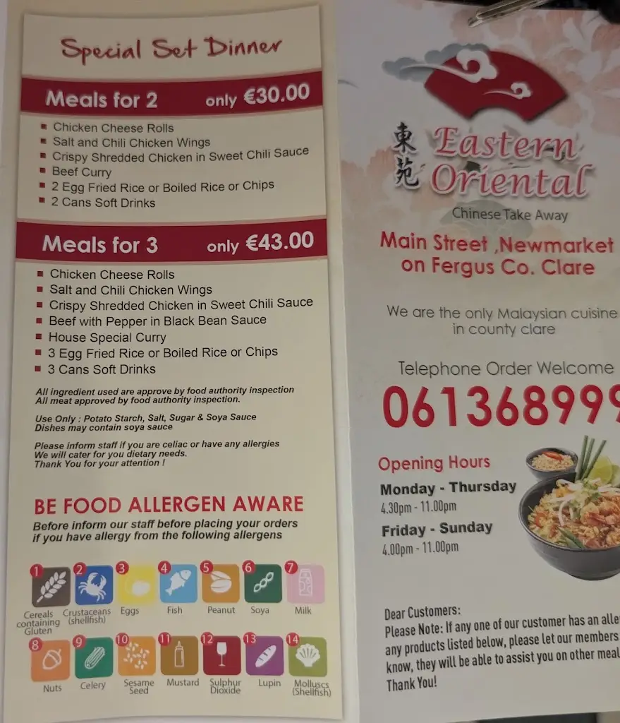 Menu_Eastern and oriental Chinese takeaway Newmarket on Fergus_Newmarket on Fergus_imagen_4
