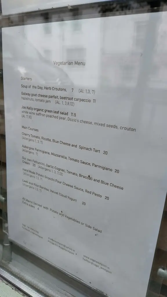 Menu_Sage Restaurant_Mayo County_image_2