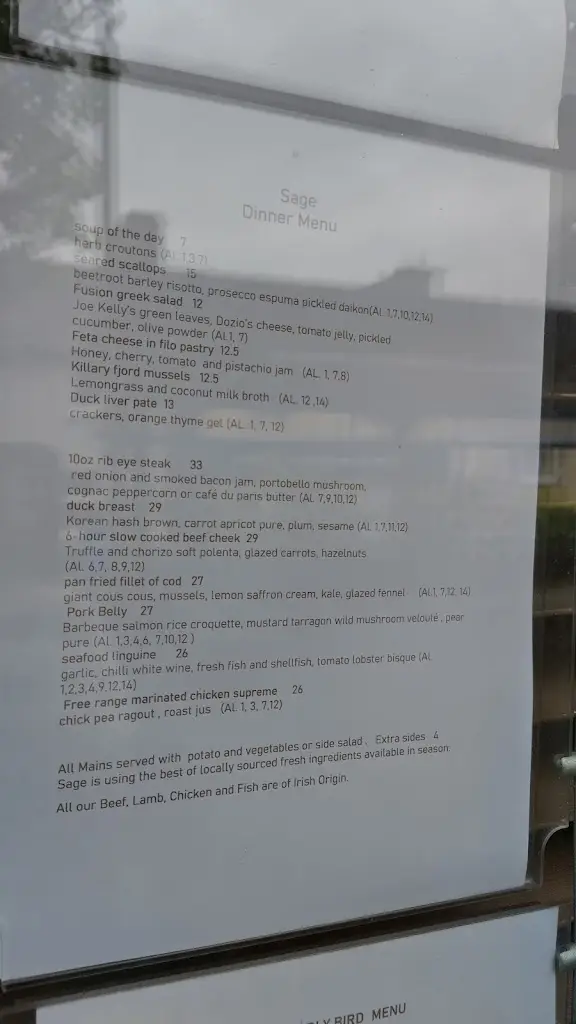 Menu_Sage Restaurant_Mayo County_image_3