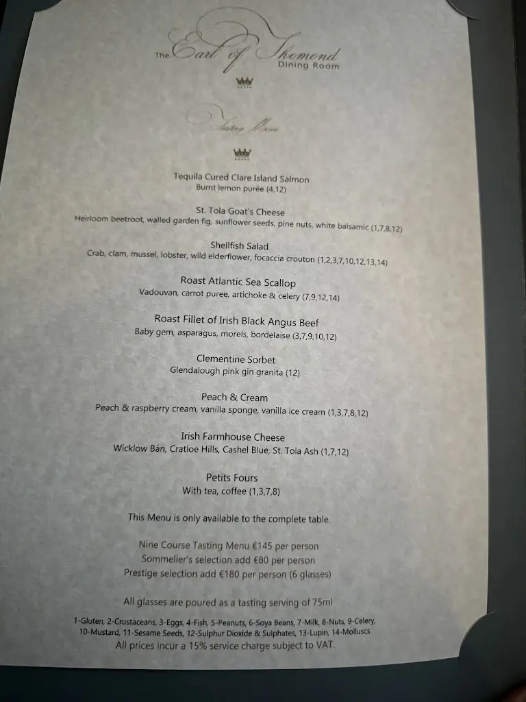 Menu_Earl of Thomond Restaurant_Newmarket on Fergus_image_2