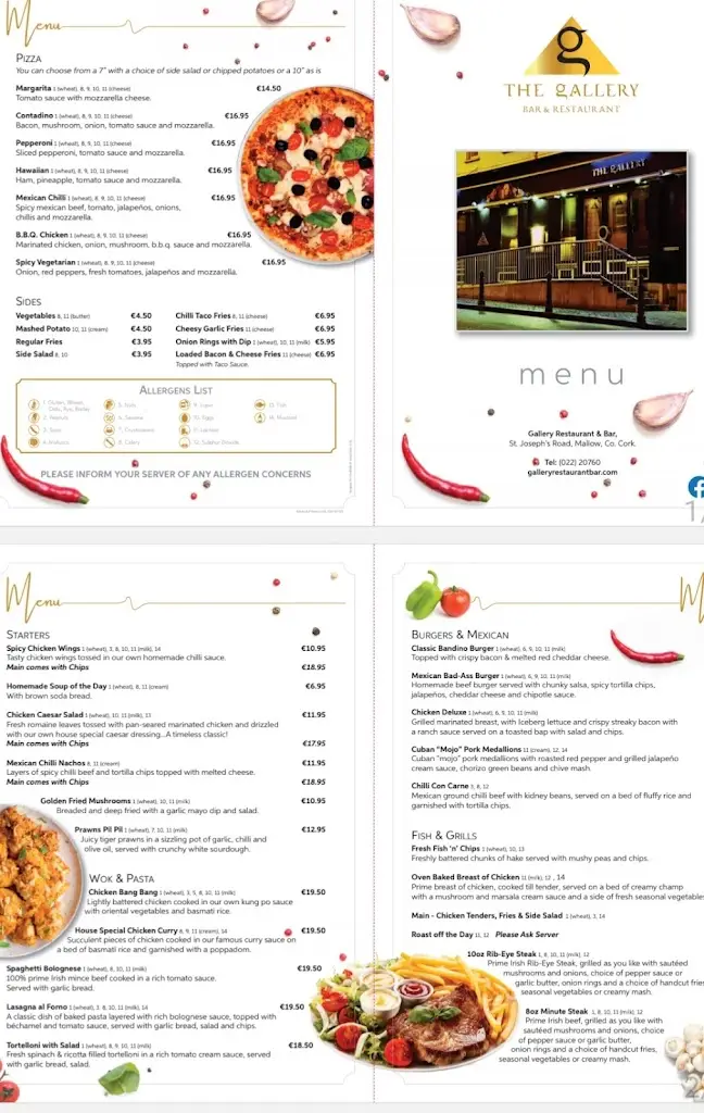Menu_The Gallery Bar & Restaurant_Mallow_image_2