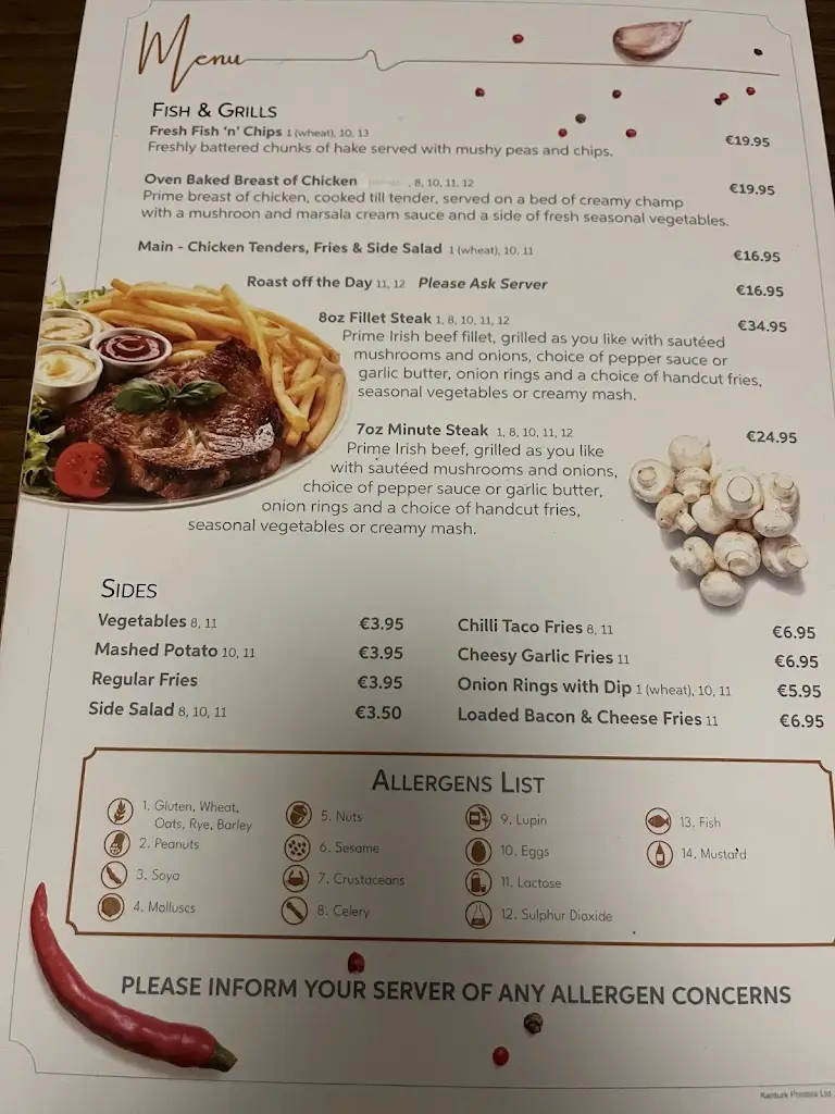 Menu_The Gallery Bar & Restaurant_Mallow_image_4