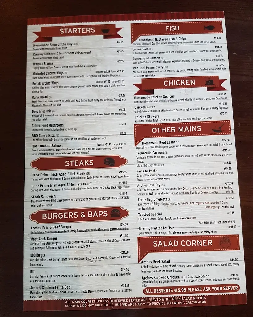 Menu_The Arches Bar & Restaurant_Mallow_image_2