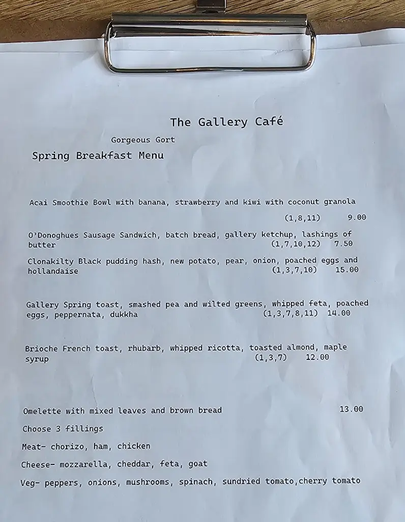 Menu_Gallery Cafe & Restaurant_Gort_imagen_1