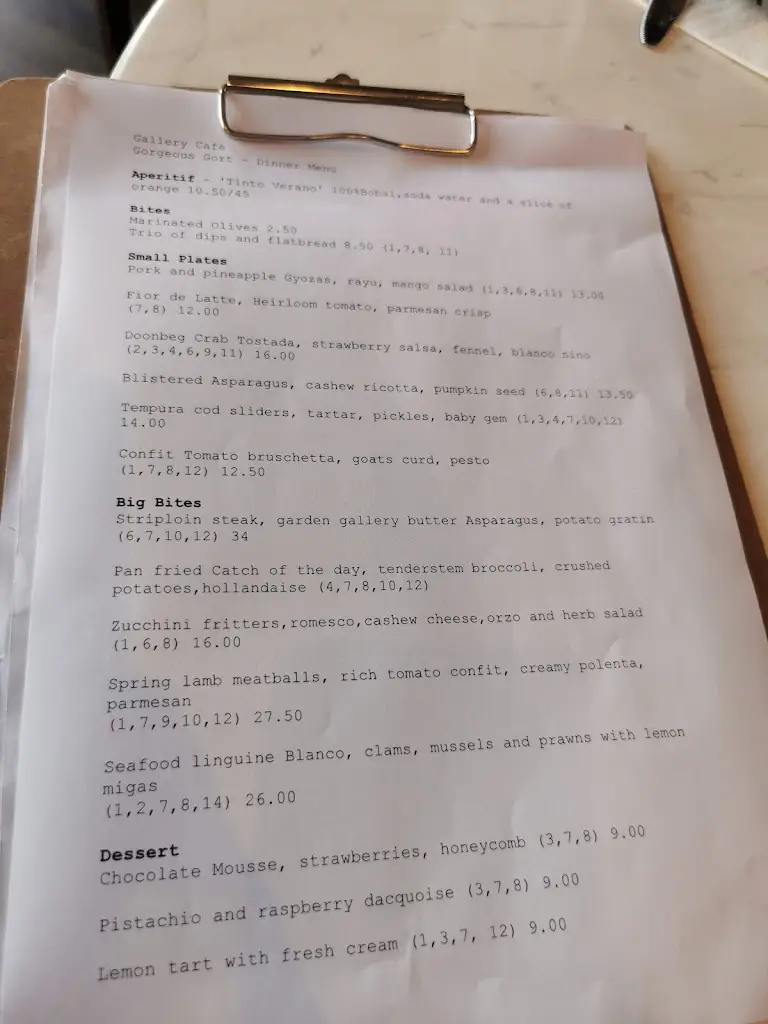 Menu_Gallery Cafe & Restaurant_Gort_imagen_2