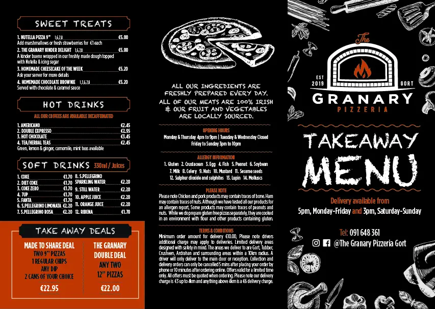 Menu_The Granary Pizzeria_Gort_image_2