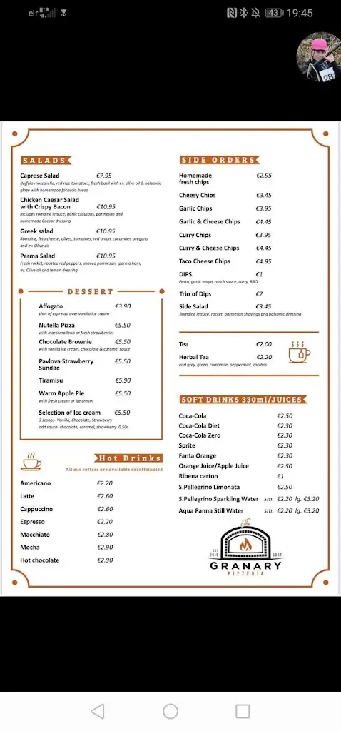 Menu_The Granary Pizzeria_Gort_image_4