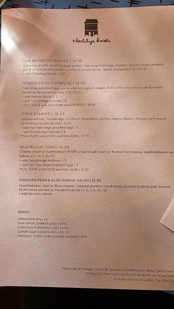 Menu_O'Herlihys Kinsale | OHK Cafe_Kinsale_imagen_1