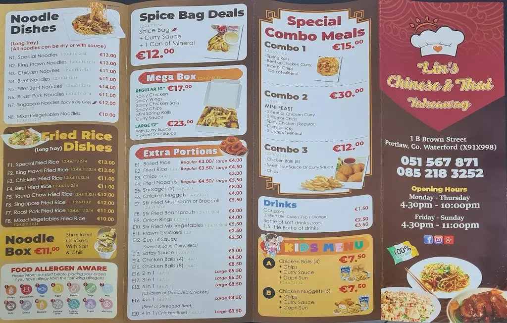 Menu_Lin's Chinese & Thai Take-Away_Portlaw_image_2