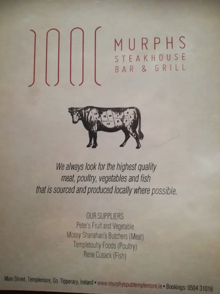 Menu_Murphys Pub Templemore_Templemore_image_1