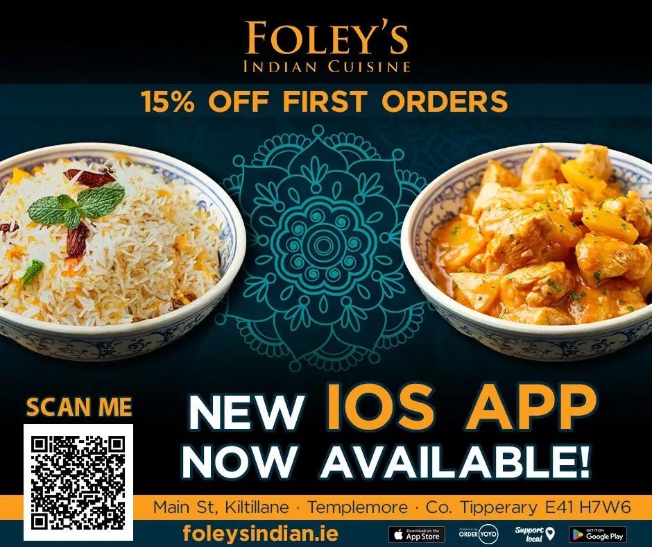Menu_Foley's Indian Cuisine, Indian Take-away_Templemore_image_2