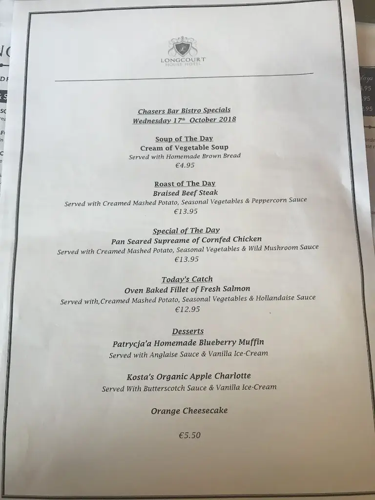 Menu_Chasers Bar & Bistro_Newcastle West_image_4