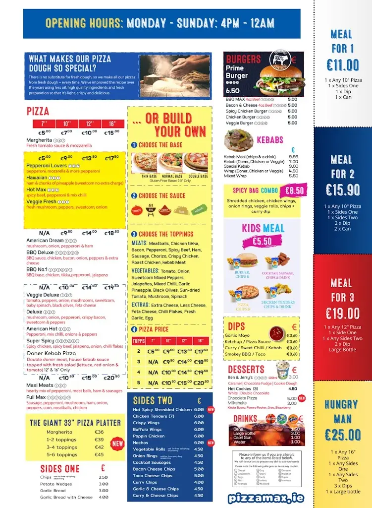 Menu_Pizza Max Newcastle West - Limerick, Ireland_Newcastle West_image_1