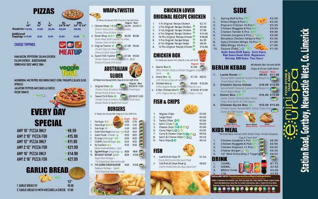Menu_Mini Europa Food Store & Takeaway_Newcastle West_image_1