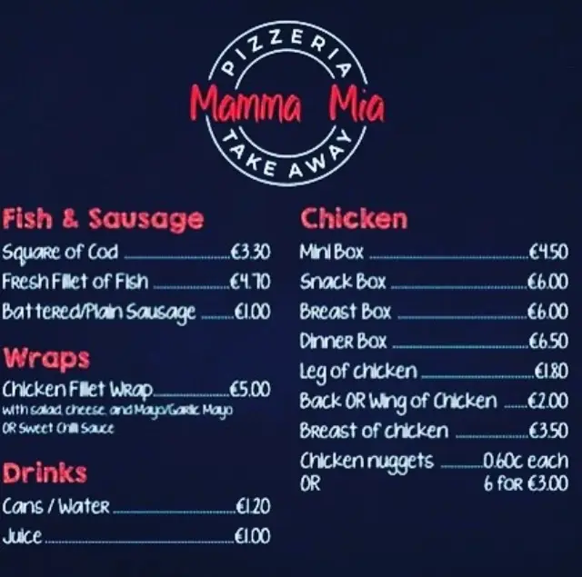 Menü_Mamma Mia Pizzeria and Takeaway_Newcastle West_Bild_2
