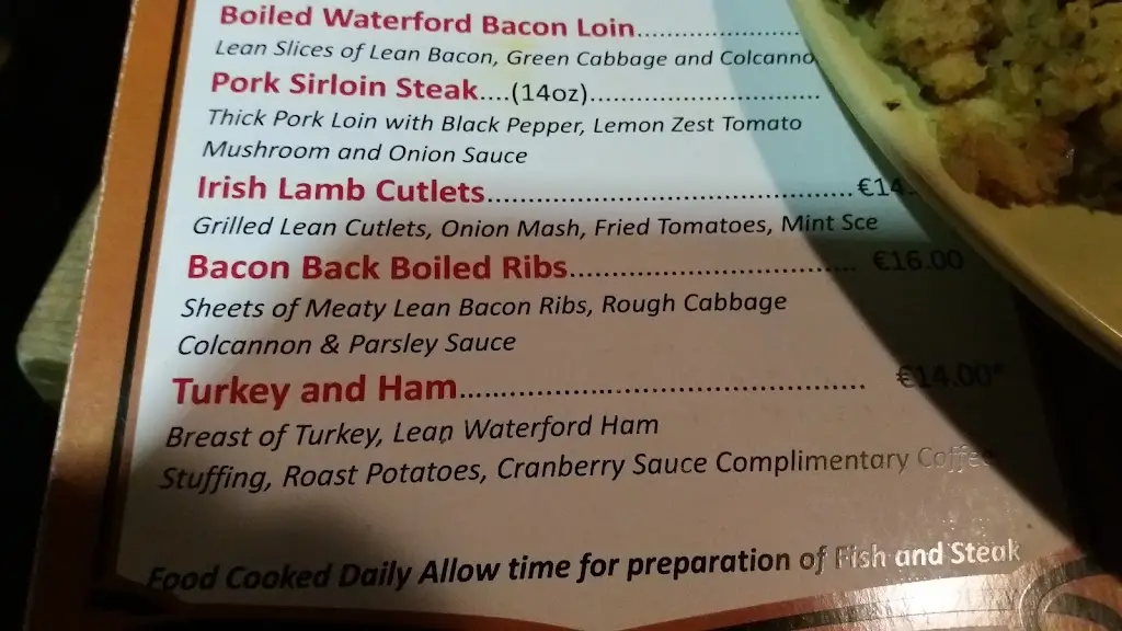 Menu_Raglan Road Traditional Irish Pub_Trá Mhór_image_1