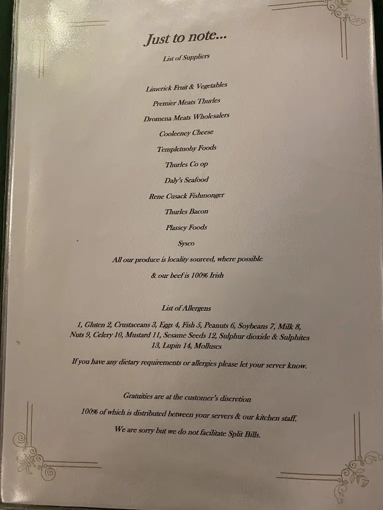 Menu_De Faoite_Thurles_imagen_4