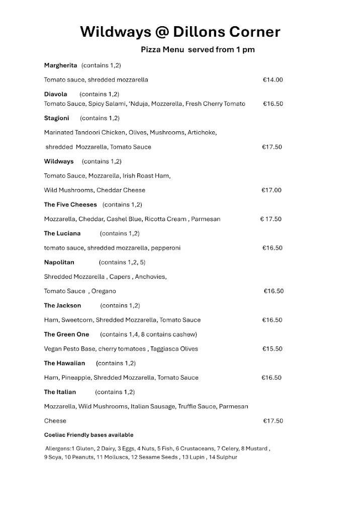 Menu_Wild Ways @ Dillons Corner_Skibbereen_image_2