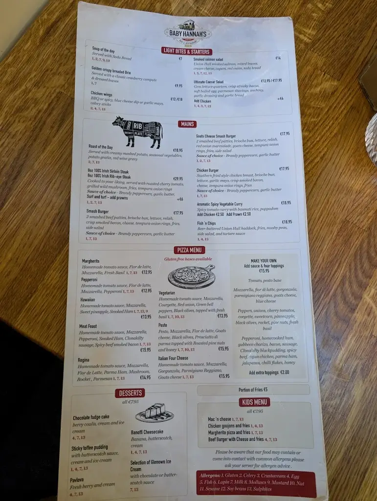 Menu_Baby Hannah's Bar_Skibbereen_imagen_2