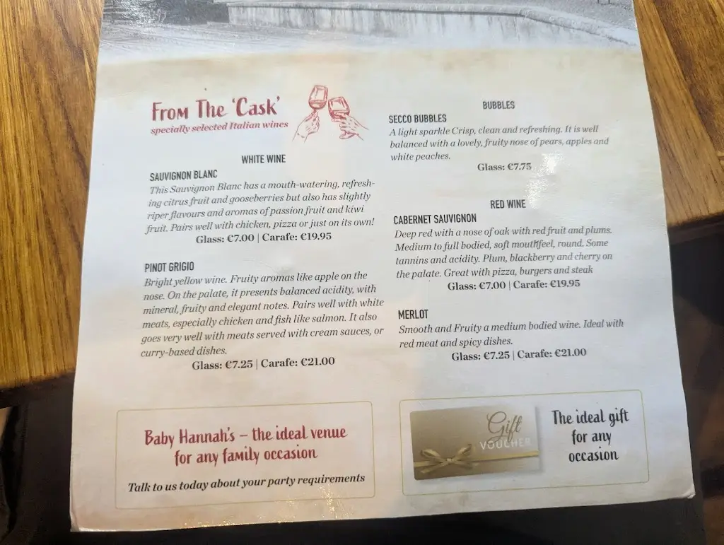 Menu_Baby Hannah's Bar_Skibbereen_imagen_4