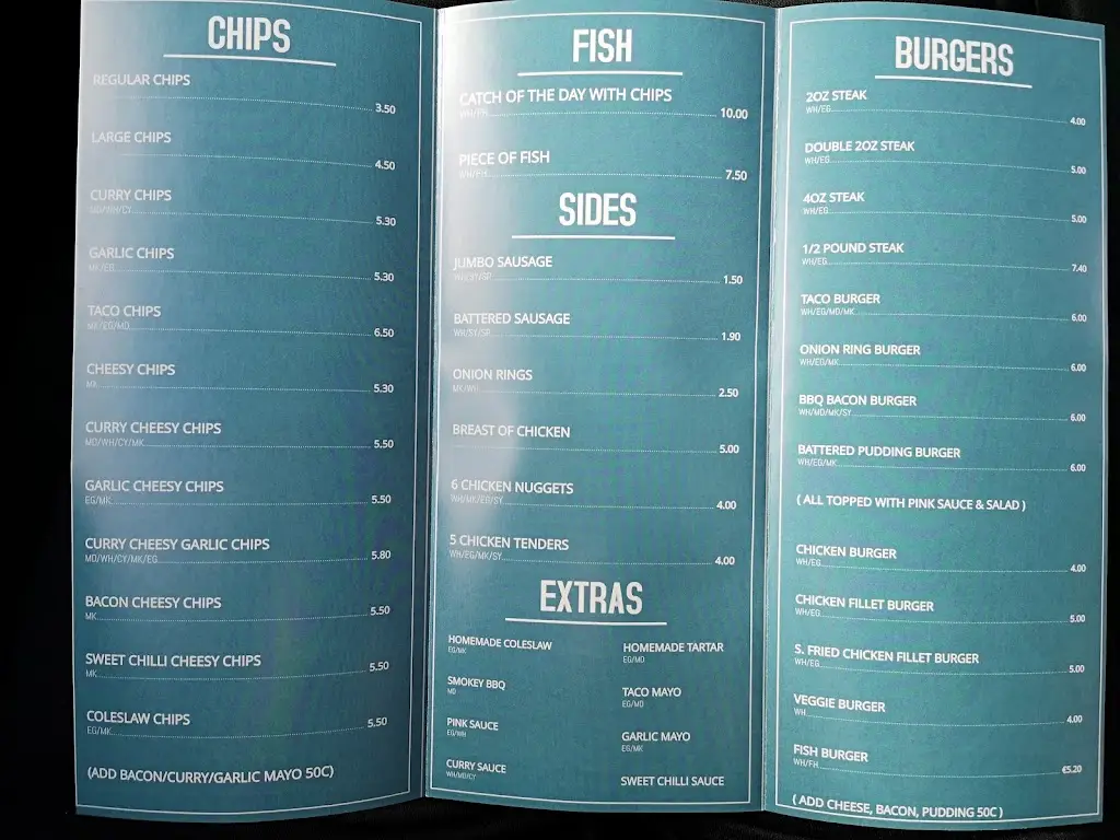 Menü_JC's Takeaway_Skibbereen_Bild_1