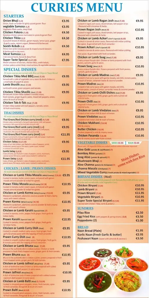 Menü_Super Taste Kebabish_Bailieborough_Bild_1