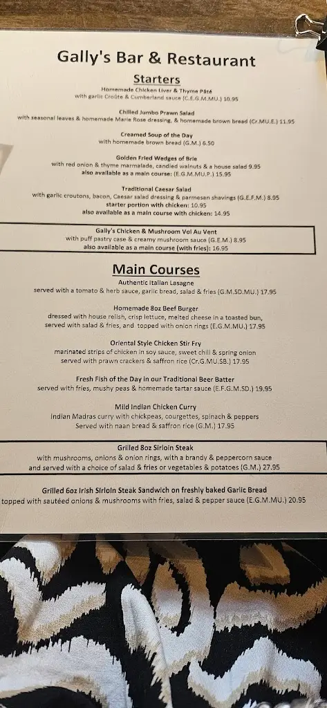 Menu_Gally's Bar & Restaurant_Tralee_image_4