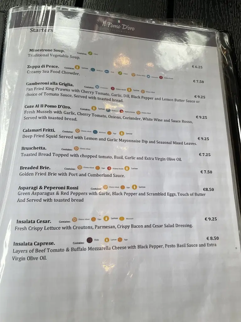 Menu_Il Pomo Doro_Tralee_image_1