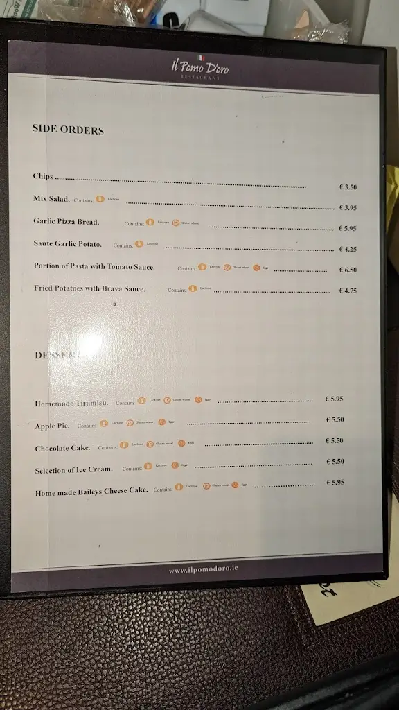 Menu_Il Pomo Doro_Tralee_image_2